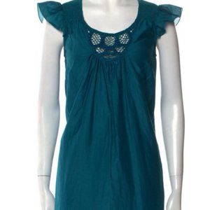 EUC CALYPSO Women’s Scoop Neck Vibrant Blue Mini Dress, Size Small